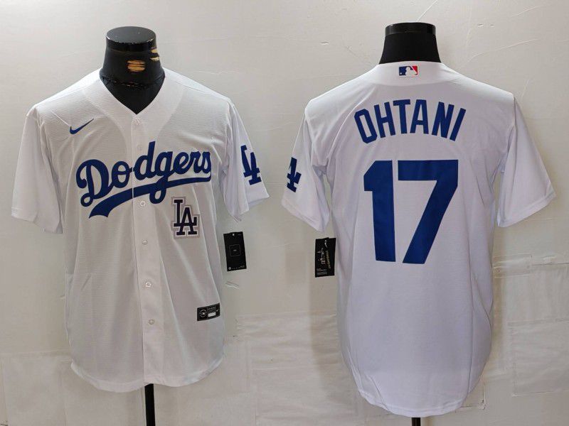 Men Los Angeles Dodgers #17 Ohtani White Game 2024 Nike MLB Jersey style 7133